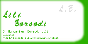 lili borsodi business card